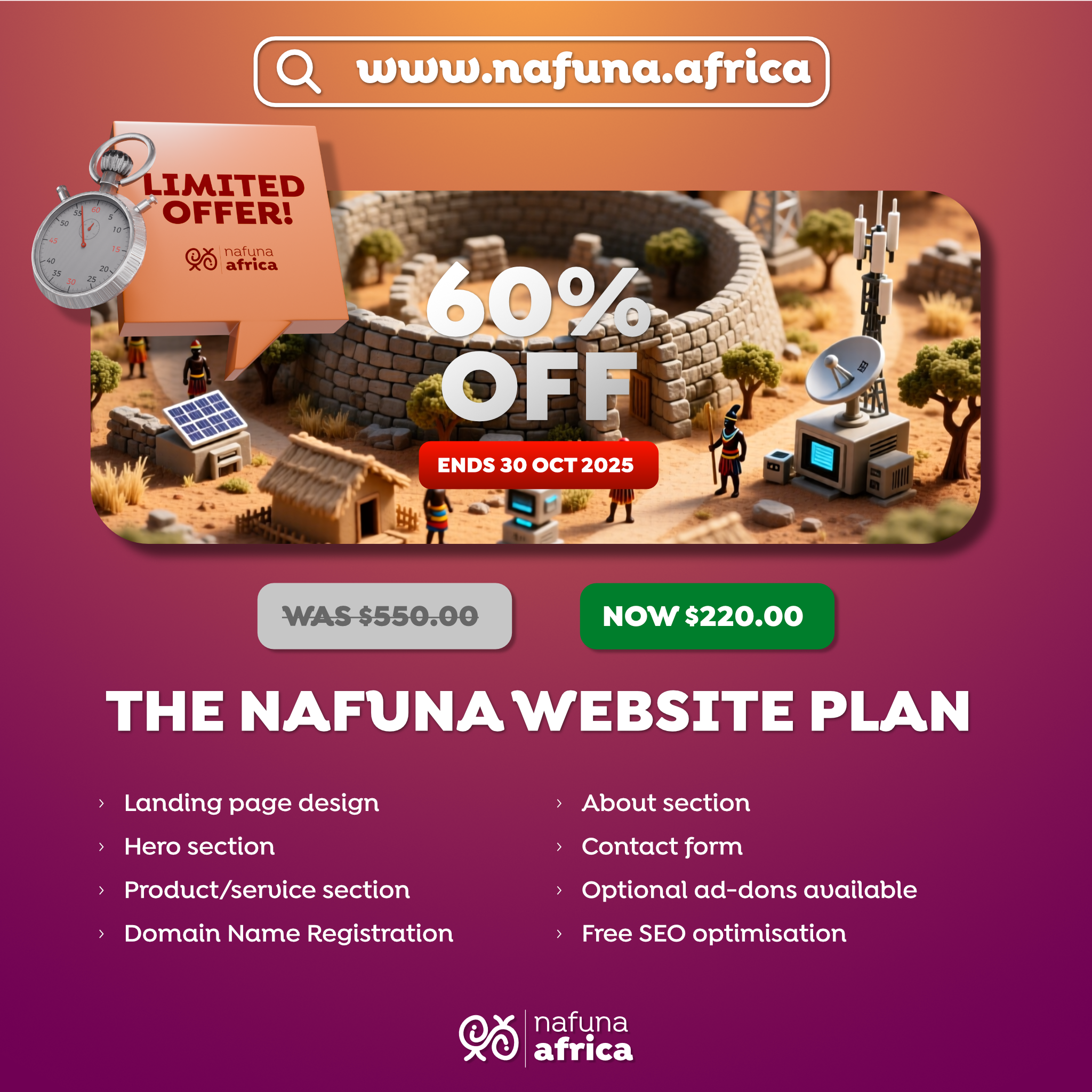 Get 60% Off the Nafuna Website Plan – Limited Time Only!